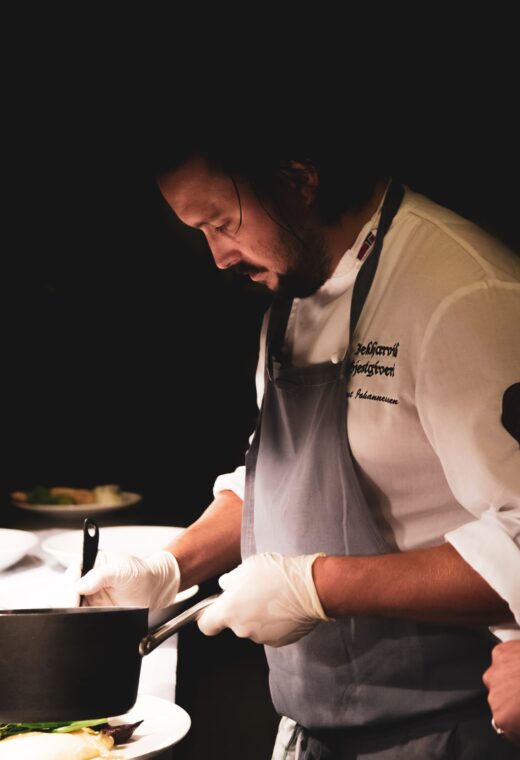 a chef at his work station wondering about ways to advance as a care home chef